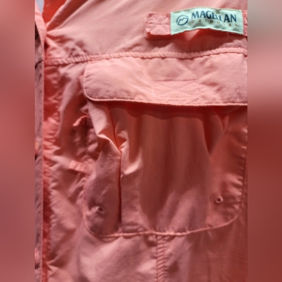 Magellan Fish Gear Shirt XL Salmon Relaxed Fit Laguna Madre Vented Short Sleeve - Picture 6 of 9